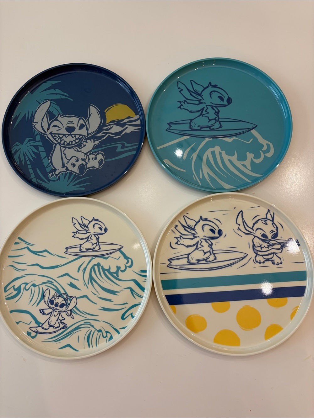 Disney Melamine Plate Set - Blue and Cream Accents